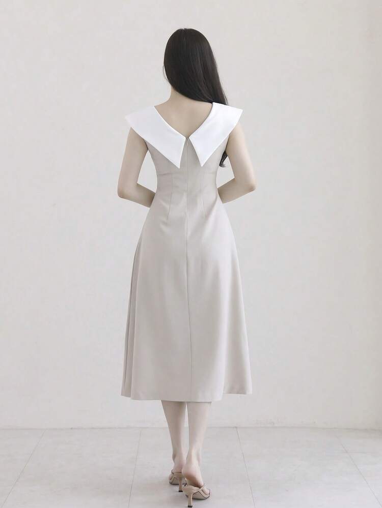 Women's Elegant Color Block Patchwork Summer Dress