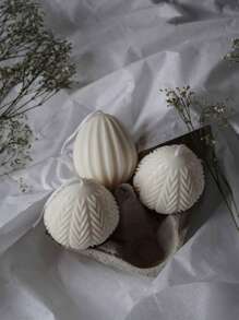 1pc Colorful Egg Shaped Silicone Mold - Rabbit Ears Candle, Wax, Plaster Decor Mold For DIY Handmade Casting, Holiday Decoration, Wedding, Party, Table Centerpiece