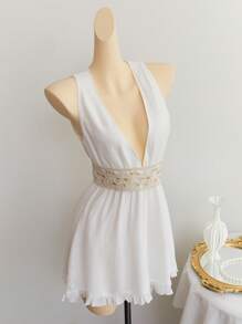 Flirla Sexy Deep V-Neck Music Festival Dress - Multicolor - View 1