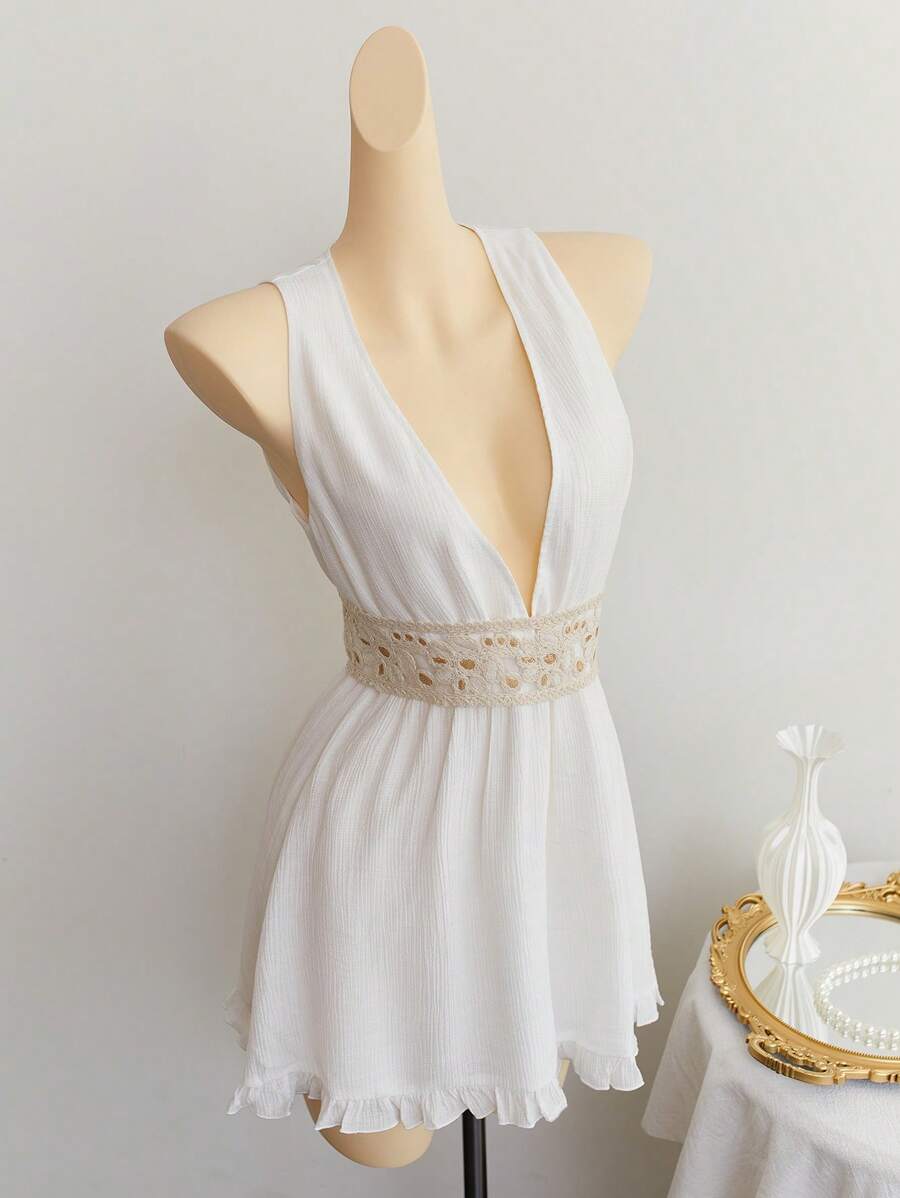 Flirla Sexy Deep V-Neck Music Festival Dress - Multicolor - View 1