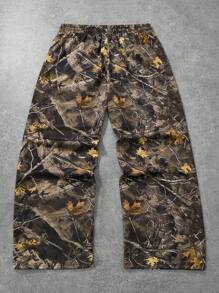 Loose Men's Slogan Graphic Drawstring Waist Sweatpants