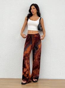 SHEIN EZwear 女款夏季牛仔印花节日裤