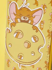TOM & JERRY X SHEIN Cartoon & Cheese Print Cute & Portable Long Wallet - Multicolor - View 4