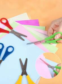 5Pcs Scissors Set - Built-In Scale,Tip,Versatile Cutting Scissors For Office And Craft Art Projects, Cutting Paper, Cards,And More,Back To School,School Supplies - Blue - View 1