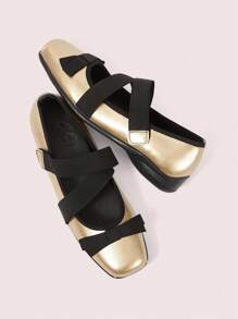 CUCCOO DOLLMOD Women's Casual Bow Ballet Flats, Champagne Color - Champagne - View 2