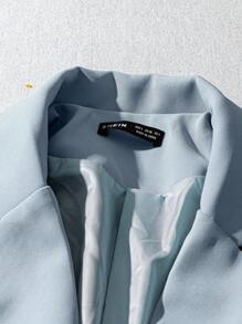 Franclia Áo khoác Blazer nữ màu trơn ngắn, đi làm thường ngày - Màu xanh lam - Xem 4