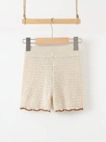 SHEIN Jeune fille Short décontracté à jambes droites amples, Printemps & Été