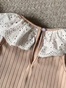 Blossori Baby Girls 3pcs/Set Ruffled Collar Knitted Vest, Spring/Summer
