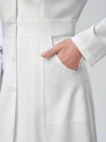 TaskEZ Laboratory Coat / Smock With Lapel Collar And Open Front