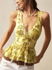 Bohemela 夏季复活节假期风格针织女上衣 - 黃色 - 查看 4