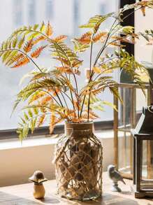 1 chiếc túi lưới dệt thủ công sáng tạo cổ điển & bình thủy tinh trong suốt dùng để trang trí nhà cửa, cắm hoa & trồng thủy canh, trang trí nhà cửa, bình hoa, đồ trang trí giữa bàn - Trong sáng - Xem 6