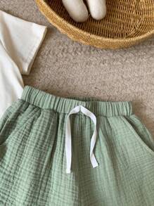 Blossori Bộ áo sơ mi và quần short in hình côn trùng thanh lịch cho bé trai, Xuân/Hè - Nhiều màu - Xem 3