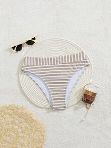 Swim Vcay Women's Summer Beach Striped Bikini Bottom - Multicolor - View 1