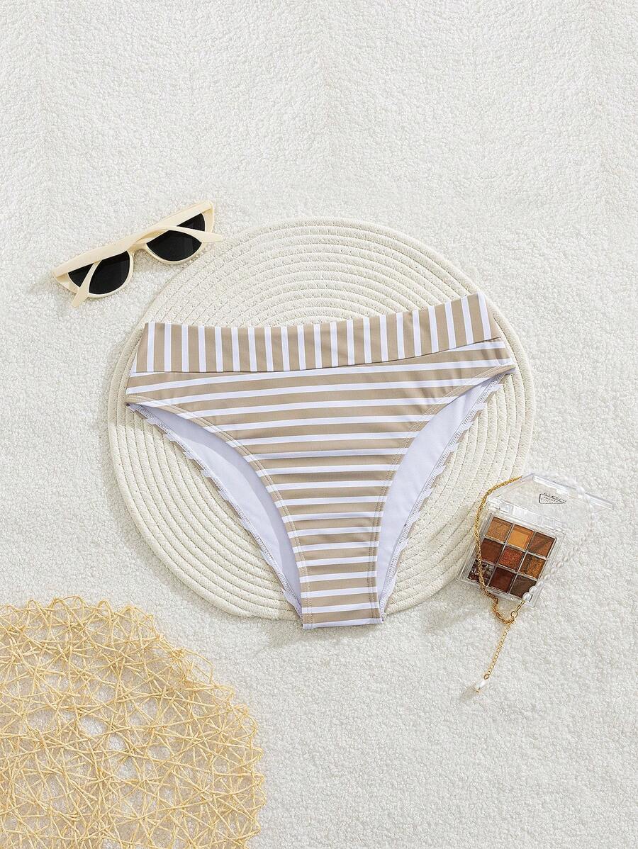 Swim Vcay Women's Summer Beach Striped Bikini Bottom - Multicolor - View 1