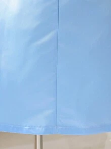 Mädchen süßes Kleid mit Schleife, Rüschen-Ärmeln und A-Linie, vereint Süße, Eleganz und kindliche Anmut, geeignet für Sommeralltagsleben und Feierlichkeiten - Babyblau - Übersicht 4