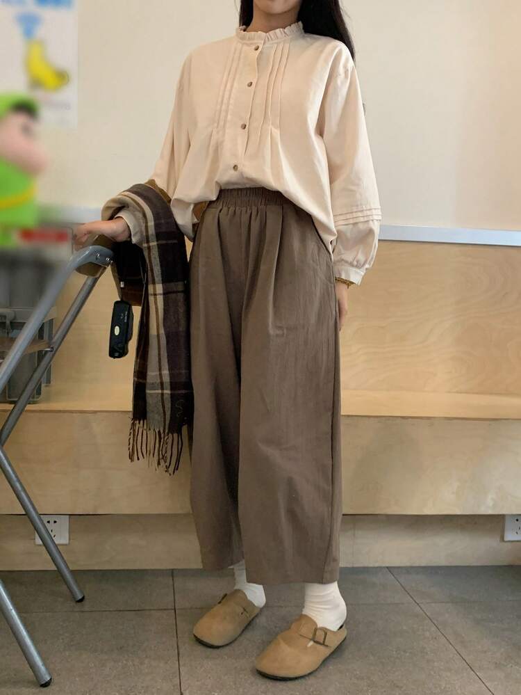 Teen GirlSolid Color Casual Everyday Pants