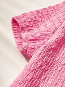 Cozy Pixies 2 pezzi Set top girocollo a maniche corte con motivo jacquard lavorato a maglia e pantaloni con vita elastica e gamba a zampa per ragazze giovani