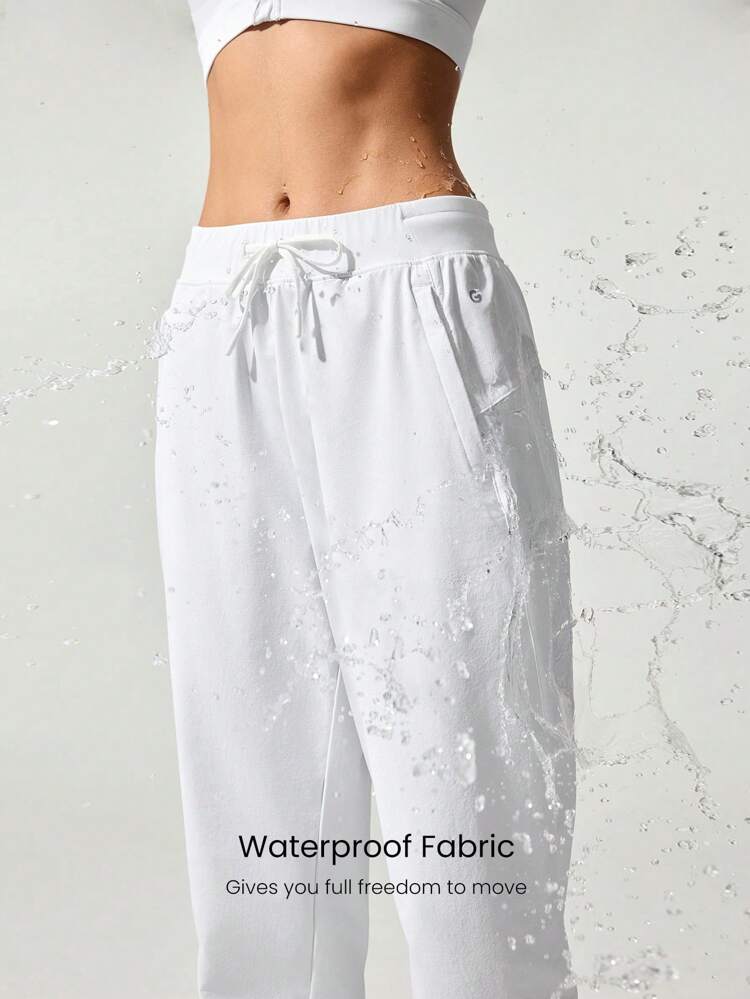 Water-Repellent Stretchy Multi-Scene Elastic Hem Jogger With Side Zip Pockets Hiking Training Outdoor Daily Casual Wear