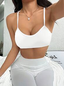 Slayform Women's Summer Lightweight Breathable Crossover Wrap Around Sports Bra - White - View 4