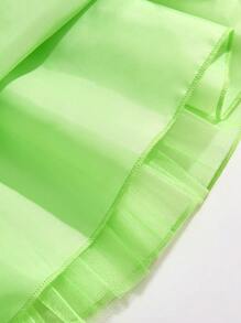 SHEIN Playful Pals Vestido de disfraz de hada dulce y elegante para niña, vestido de princesa con alas, adecuado para niños de 4 a 7 años, excelente para fiestas de cumpleaños, festivales, bodas, niña de las flores, actuaciones en el escenario - Verde - Ver 7