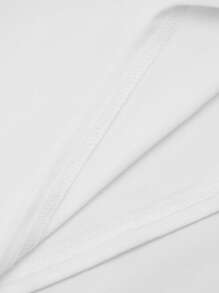 SHEIN LUNE Women Summer Short Sleeve Casual T-Shirt With Letter And American Flag Print - White - View 5