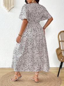 SHEIN Frenchy Plus Size Women Ditsy Floral Casual Dress, Stylish For Summer - Multicolor - View 2