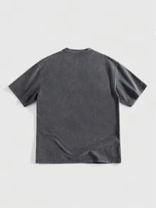 ROMWE MEN Grunge Punk Camiseta de manga corta casual de verano para hombres con estampado de retrato y letras
