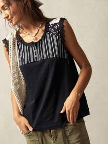 Bohemela Top gráfica tipo tanque de estilo vintage estadounidense casual de verano para mujer, con estampado numérico de punto