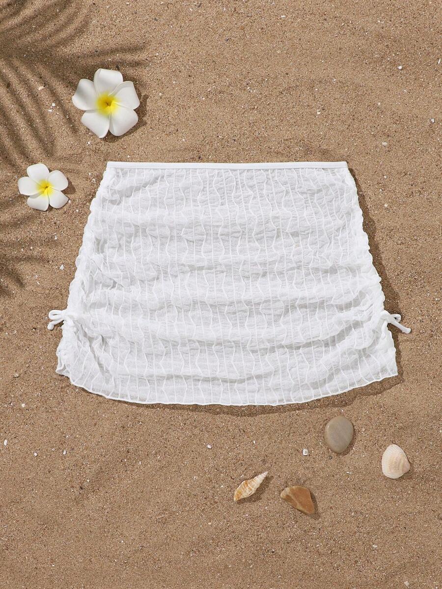 Conjunto de falda de pareo de playa de unicolor para adolescentes