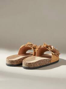 Solecia Pantuflas planas versátiles y sencillas para mujer - Marrón - Ver 4