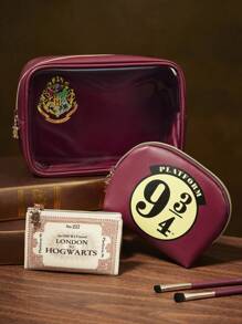 HARRY POTTER X SHEIN Bộ túi đựng mỹ phẩm đa năng Platform Express, túi đựng đồ dùng nhỏ, túi du lịch, túi đựng đồ điện tử, ví đựng thẻ - Thích hợp sử dụng hàng ngày, đi du lịch, văn phòng, trang điểm hoặc học tập, dành cho nam, nữ, học sinh, ngày lễ tình nhân, tựu trường. - Nhiều màu - Xem 4