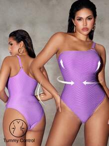 SHEIN Swim Traje de baño body sculptora de una pieza para vacaciones de verano
