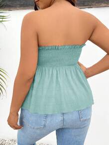 SHEIN Frenchy Top tubo con volantes de unicolor para mujer de talla grande