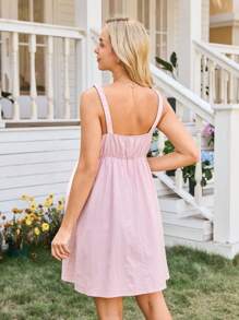 SHEIN Vestido casual de verano para mujeres embarazadas de unicolor con tirantes