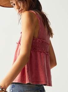 Bohemela Camiseta de tirantes de punto de ajuste ceñido y cuello en V de unicolor para mujer