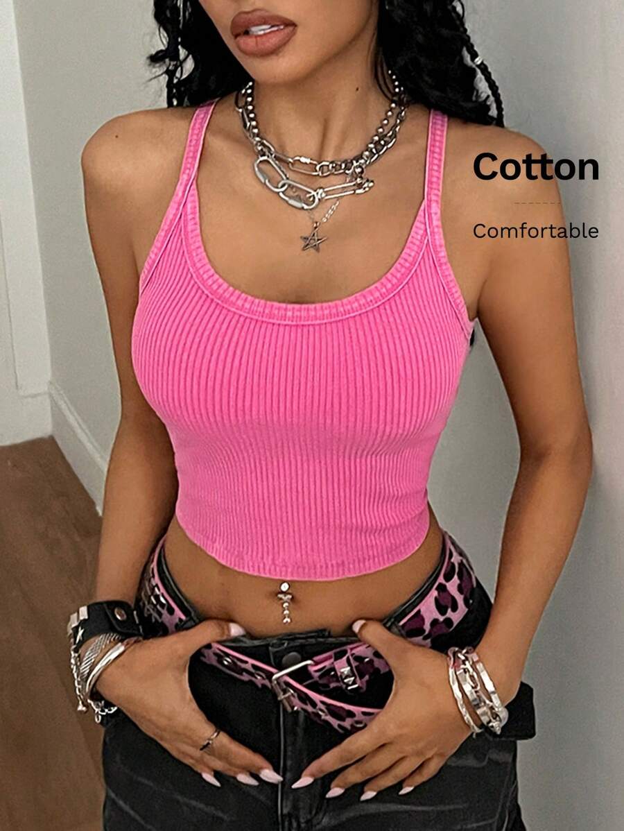 Coolane Women Summer Streetwear Casual Cotton Fitted Tank Tops,Rave Top