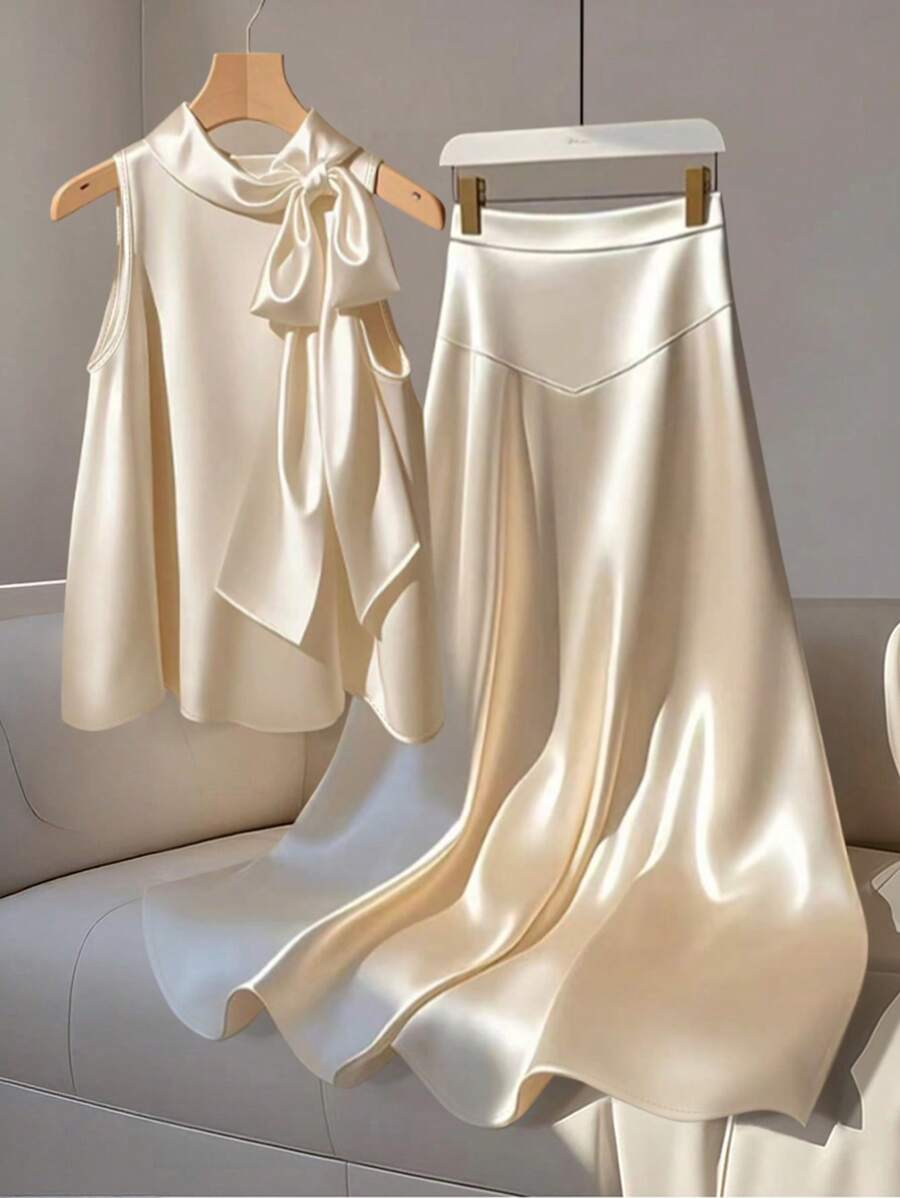 GlowEve 女士日常两件套服装 - 杏色 - 查看 1