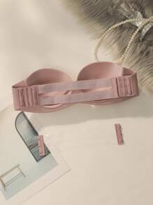 Women Underwired Bra With 2pcs Detachable Shoulder Straps - Dusty Pink - View 2