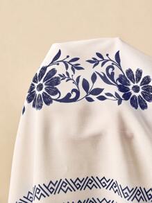 Poéselle 女士花卉印花长款休闲沙滩裙 - 白色 - 查看 6