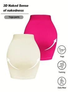 Easithlete 2 件套女士纯色罗纹运动迷你裙套装，适合日常健身