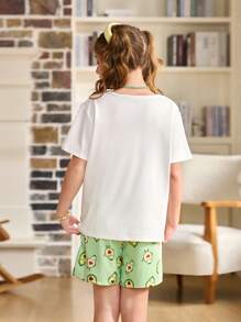 Pijamas de verano lindos con estampado de aguacate para niñas mayores, estilo Ins