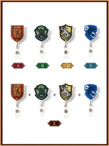 HARRY POTTER X SHEIN 1个可伸缩证件卡套，亚克力树脂材质，适用于护士、医生、注册护士和执业护士——办公必备，返校必备 - 彩色 - 查看 4