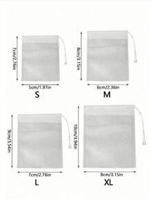 100pcs Multi-Purpose Disposable Non-Woven Drawstring Tea Bag, White Filter Bag, With Drawstring, Easy To Pour And Clean, Suitable For Coffee, Tea, Herbs, Spices, Jewelry Packaging And Gift Bundling