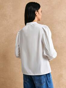 Poéselle 蕾絲細節燈籠袖襯衫