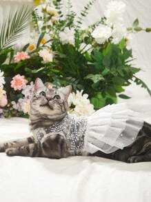 PETSIN Pet White Wedding Dress Princess Gown - White - View 5