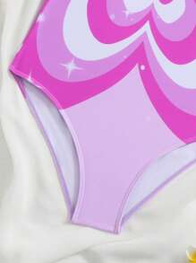 SHEIN Tween Girls Butterfly Print One-Piece Swimsuit - Multicolor - View 6