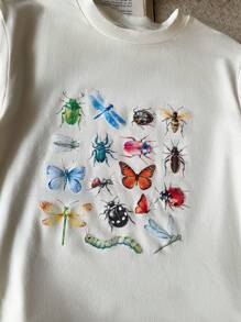 Blossori Bộ áo sơ mi và quần short in hình côn trùng thanh lịch cho bé trai, Xuân/Hè - Nhiều màu - Xem 5