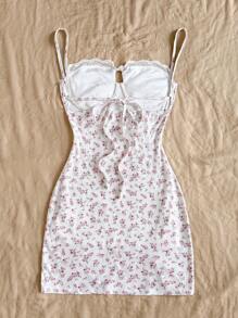 Soleia 女士休闲浪漫度假露背系带下摆开叉花卉印花连衣裙 - 彩色 - 查看 2