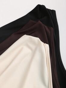 Sweetra 3 件套女式纯色无袖褶皱简约上衣，适合日常穿着 Y2K