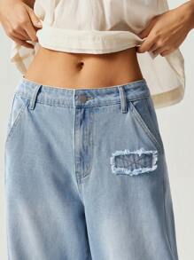 Bohemela 女士休闲节日梭织牛仔哈伦裤